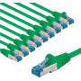 Goobay CAT 6A S/FTP (PiMF) tinklo jungiamasis kabelis, 3 m, žalias, vario laidininkas (CU) (10 vnt.)