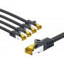 Goobay 69405 RJ45 jungiamasis kabelis CAT 6A S/FTP (PiMF), 500 MHz, su CAT 7 kabeliu, 3 m, juodas (5 vnt.)