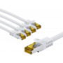 Goobay 69425 RJ45 jungiamasis kabelis CAT 6A S/FTP (PiMF), 500 MHz, su CAT 7 kabeliu, 3 m, baltas (5 vnt.)