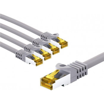 Goobay 69468 RJ45 jungiamasis kabelis CAT 6A S/FTP (PiMF) su CAT 7 kabeliu, 2 m, pilkas (5 vnt.)