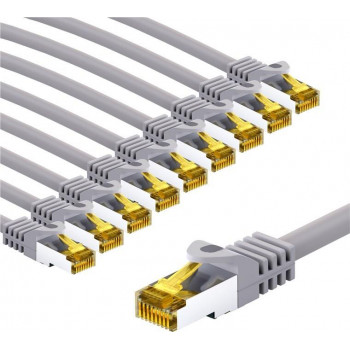Goobay 69515 RJ45 jungiamasis kabelis CAT 6A S/FTP (PiMF) su CAT 7 kabeliu, 1 m, pilkas (10 vnt.)