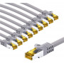Goobay 69516 RJ45 jungiamasis kabelis CAT 6A S/FTP (PiMF) su CAT 7 kabeliu, 2 m, pilkas (10 vnt.)