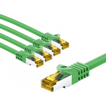 Goobay 69755 RJ45 jungiamasis laidas CAT 6A S/FTP (PiMF), 500 MHz, su CAT 7 laidu, 5 m, žalias (5 vnt.)
