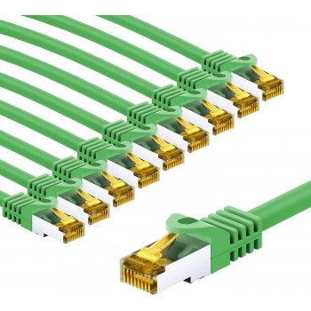 Goobay 69759 RJ45 jungiamasis laidas CAT 6A S/FTP (PiMF), 500 MHz, su CAT 7 laidu, 5 m, žalias (10 vnt.)