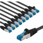 Goobay 67542 CAT 6A jungiamasis kabelis, S/FTP (PiMF), 2 m, juodas, varinė gysla (CU) (10 vnt.)