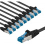 Goobay 67543 CAT 6A jungiamasis kabelis, S/FTP (PiMF), 3 m, juodas (10 vnt.)