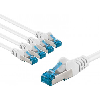 Goobay 67547 CAT 6A jungiamasis kabelis, S/FTP (PiMF), 3 m, baltas (5 vnt.)