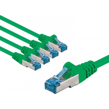 Goobay CAT 6A komutacinis kabelis, S/FTP (PiMF), 2 m, žalias, 5 vnt.