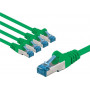Goobay CAT 6A komutacinis kabelis, S/FTP (PiMF), 3 m, žalias, vario laidininkas (CU), 5 vnt.