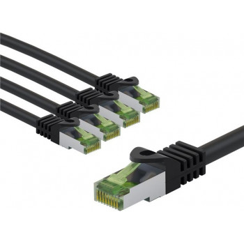 Goobay 69790 CAT 8.1 komutacinis kabelis, S/FTP (PiMF), su GHMT sertifikatu, 1 m, juodas (5 vnt.)