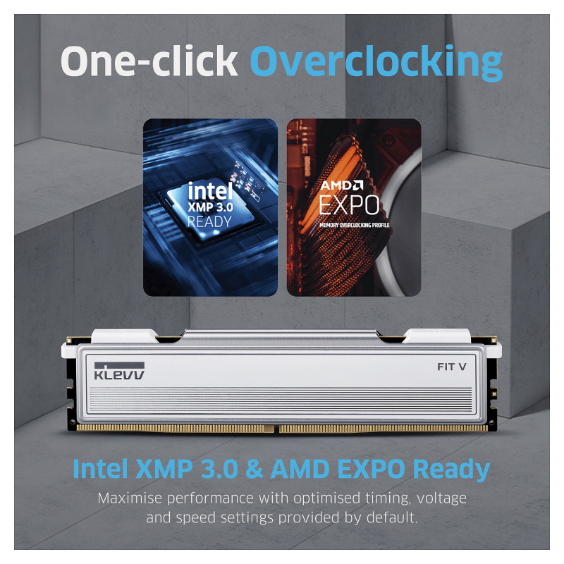Klevv FIT V KD5AGU880-60A300F RAM rinkinys, 32 GB (2 x 16 GB), DDR5-6000, CL30