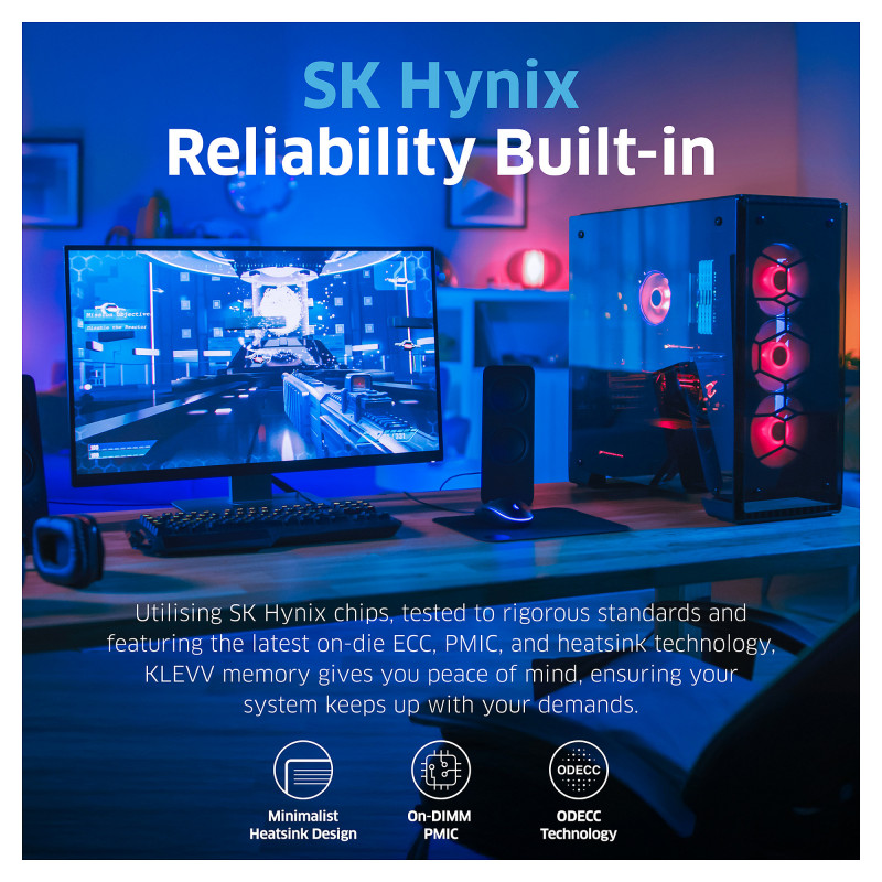 Klevv FIT V KD5AGU880-60A300F RAM rinkinys, 32 GB (2 x 16 GB), DDR5-6000, CL30