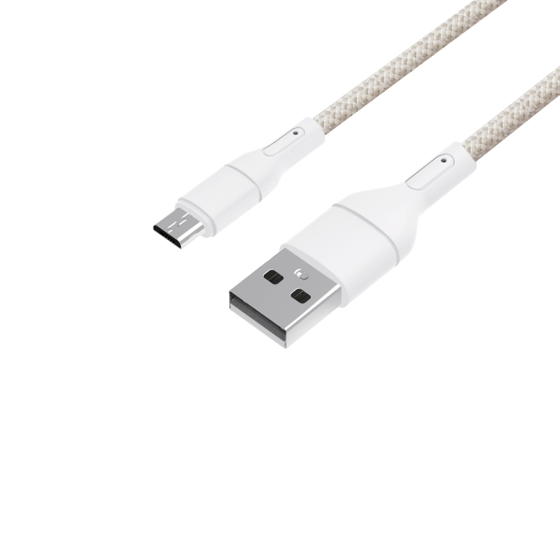 WINX LINK Simple USB į Micro USB laidas, nailoninis pynimas, 1 m, baltas