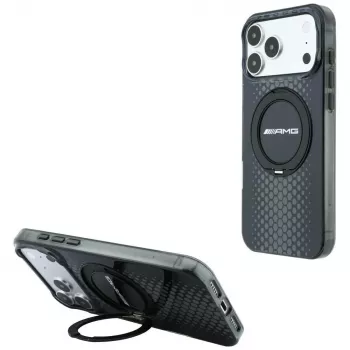 Mercedes-AMG IML Double Layer Urban Line with Ring Stand MagSafe dėklas iPhone 18 Pro Max / 17 Pro Max, juodas