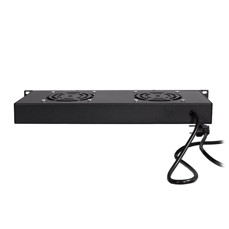 LogiLink FAU102B ventiliatorių blokas 19″ spintai, 2 ventiliatoriai, jungiklis, 1U, juodas