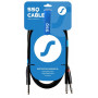 SSQ JSJM1 SS-1452 garso laidas, stereo jack į 2x mono jack, 1 m, juodas