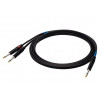 SSQ JSJM1 SS-1452 garso laidas, stereo jack į 2x mono jack, 1 m, juodas