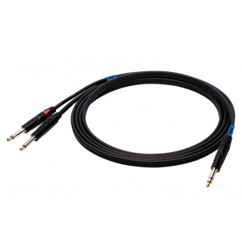 SSQ JSJM1 SS-1452 garso laidas, stereo jack į 2x mono jack, 1 m, juodas