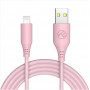 Tellur silikoninis laidas USB į Lightning, 3 A, 1 m, rožinis