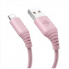 Tellur silikoninis laidas USB į Lightning, 3 A, 1 m, rožinis