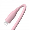 Tellur silikoninis laidas USB į Lightning, 3 A, 1 m, rožinis