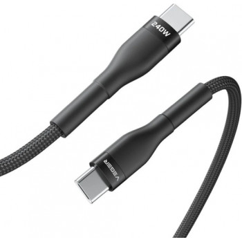 Veger CC03 USB-C į USB-C laidas, PD 48 V 5 A 240 W, 1,5 m, juodas