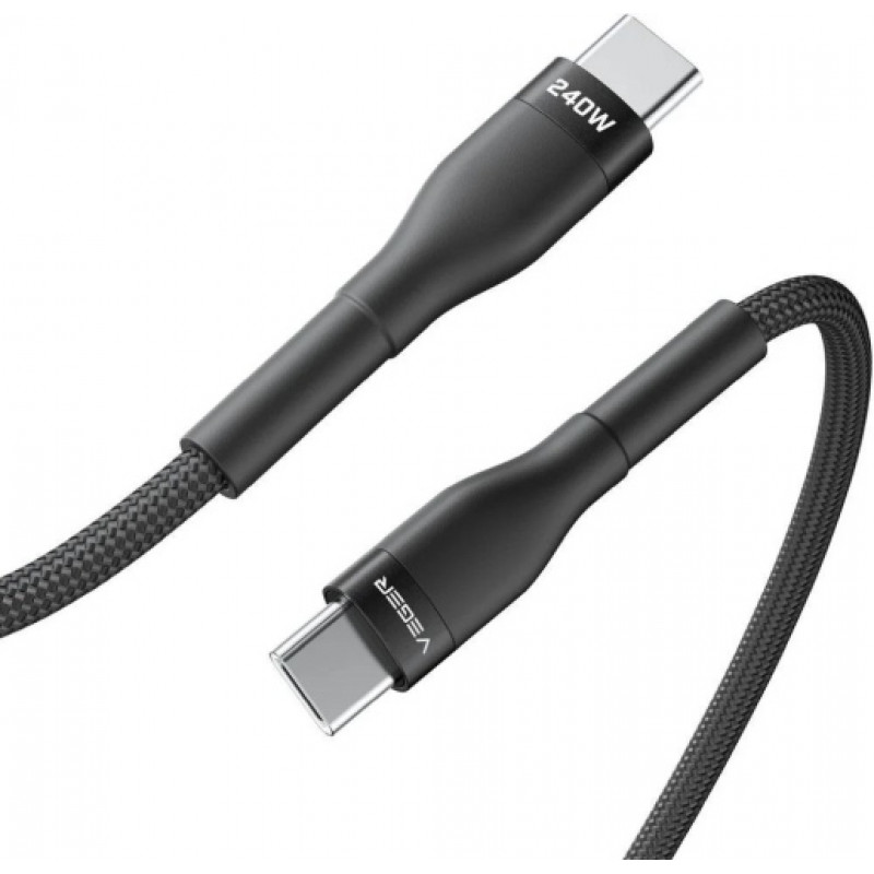Veger CC03 USB-C į USB-C laidas, PD 48 V 5 A 240 W, 1,5 m, juodas