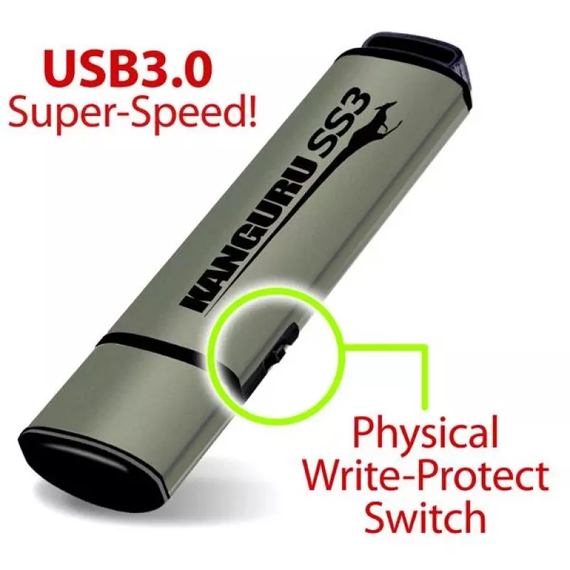 Kanguru SS3 KF3WP-128G USB 3.0 raktas, 128 GB, su fizine apsauga nuo rašymo