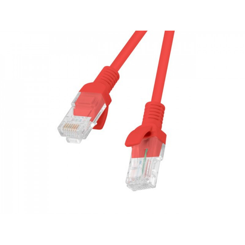 Lanberg PCU6-10CC-0025-R tinklo kabelis RJ45 Cat.6 U/UTP, 0,25 m, raudonas