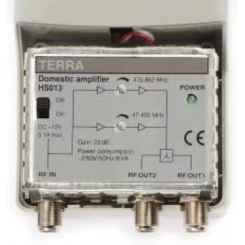 Terra HS-013 stiprintuvas VHF/UHF, 1 įėjimas ir 2 išėjimai, 12 V