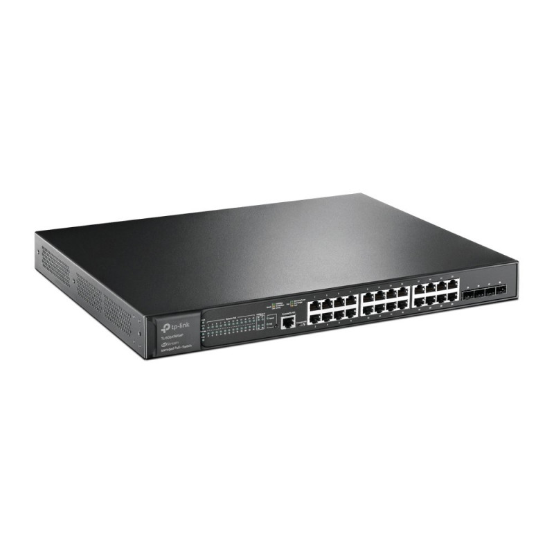 TP-Link JetStream TL-SG3428XMP valdomas L2+ Gigabit Ethernet tinklo komutatorius su PoE, 1U, juodas