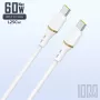 Dudao 1 m 60 W duomenų laidas USB-C į USB-C iš skystojo silikono, baltas