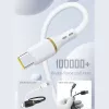 Dudao 1 m 60 W duomenų laidas USB-C į USB-C iš skystojo silikono, baltas