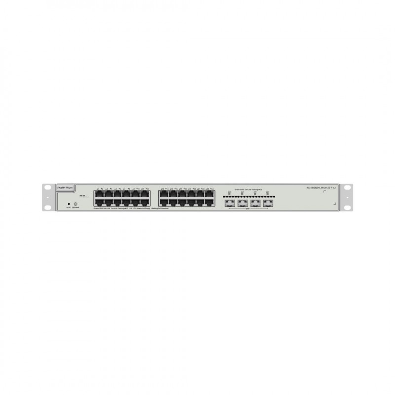 Reyee RG-NBS5200-24GT4XS-P-V2 valdomas PoE komutatorius, 24 prievadai ir 4x SFP+