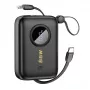 Dudao DDA344 nešiojamoji baterija 10 000 mAh, PD 22,5 W, su įmontuotu laidu, juoda