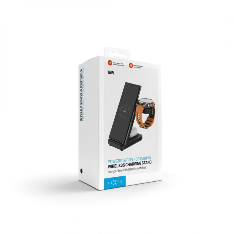 Fixed Powerstation for Garmin belaidis įkroviklis 3 viename, Qi, 18 W, juodas