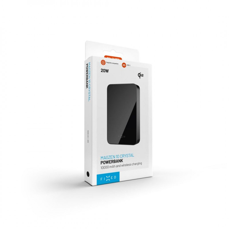Fixed MagZen 10 Crystal išorinis akumuliatorius, Qi2, 10000 mAh, juodas