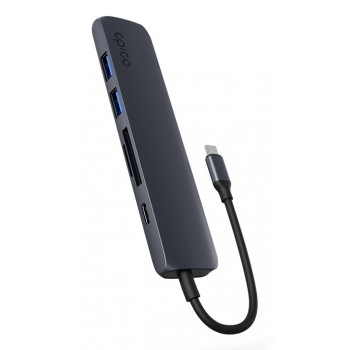 Epico 6in1 Alu Hub 8K USB-C jungčių šakotuvas, dangaus mėlynos spalvos