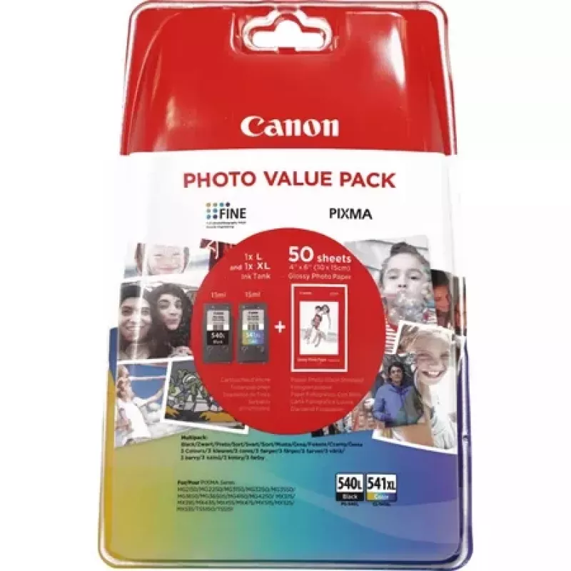 Canon PG-540L/CL-541XL Photo Value Pack rašalo kasečių rinkinys (2 vnt.), juoda + spalvota, 5224B007