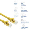 ACT FC1801 U/UTP CAT6A TPE itin lankstus tinklo kabelis su RJ45 kištukais, 1 m, geltonas