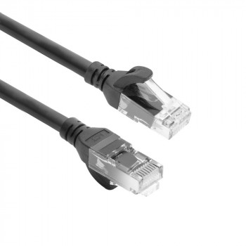 ACT FC1910 U/UTP CAT6A TPE itin lankstus tinklo kabelis su RJ45 kištukais, 10 m, juodas