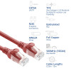 ACT FC1505 itin lankstus U/UTP CAT6A jungiamasis kabelis, TPE, su apsaugotu fiksatoriumi, RJ45, 5 m, raudonas