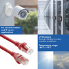 ACT FC1505 itin lankstus U/UTP CAT6A jungiamasis kabelis, TPE, su apsaugotu fiksatoriumi, RJ45, 5 m, raudonas