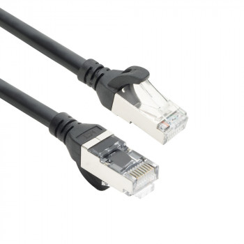 ACT FC2915 S/FTP CAT6A jungiamasis kabelis, TPE, itin lankstus, nesikabinančios RJ45 jungtys, 15 m, juodas