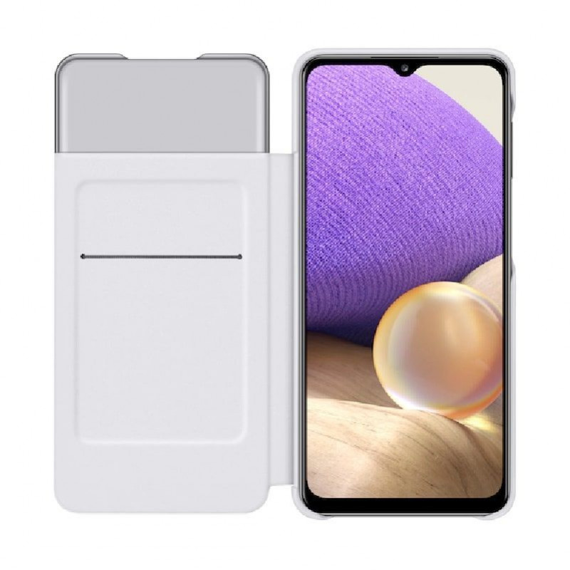 Samsung Smart S View Wallet Cover dėklas, skirtas Galaxy A32 5G, baltas