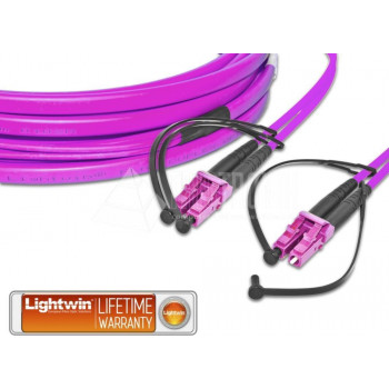 Lightwin LDP-50 LC-LC 20.0 OM4 FD violetinis šviesolaidinis kabelis, 20 m