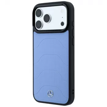 Mercedes Leather Mesh with Bow Line MagSafe telefono dėklas iPhone 18 Pro Max / 17 Pro Max, mėlynas
