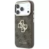 Guess 4G & Big Strass Logo telefono dėklas iPhone 18 Pro / 17 Pro, rudas