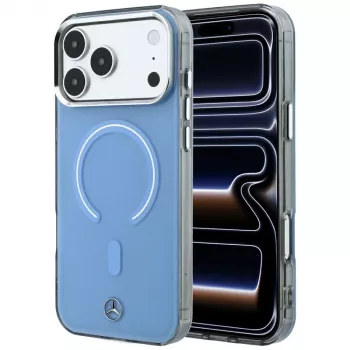 Mercedes Double Layer Iconic Logo MagSafe telefono dėklas iPhone 18 Pro Max / 17 Pro Max, mėlynas