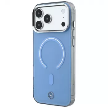Mercedes Double Layer Iconic Logo MagSafe telefono dėklas iPhone 18 Pro Max / 17 Pro Max, mėlynas